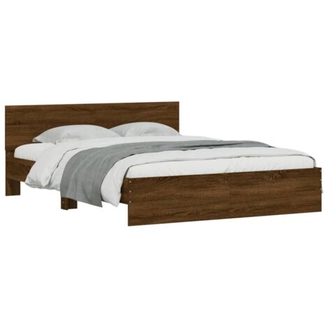 vidaXL Giroletto con Testiera Rovere Marrone 140x190 cm