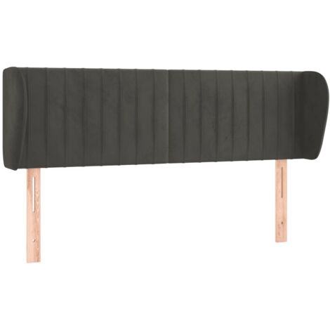 vidaXL Testiera ad Orecchio Grigio Scuro 147x23x78/88 cm in Velluto (1/5)