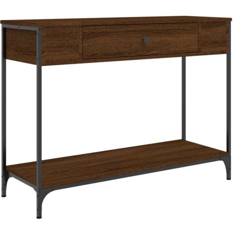 vidaXL Tavolo Consolle Rovere Marrone 100x34,5x75 cm Legno Multistrato