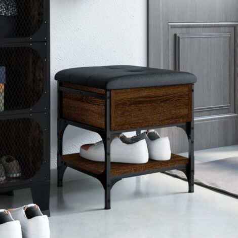 vidaXL Panca Porta Scarpe Rovere Marrone 42x42x45 cm Legno Multistrato