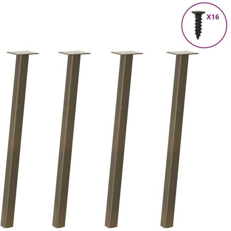 vidaXL Gambe per tavolo consolle 4 pz in acciaio naturale 72 cm Acciaio