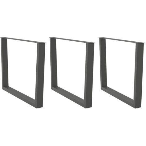 vidaXL Gambe per tavolo da pranzo a forma di V 3 pz Antracite 100x(72-73,3) cm Acciaio