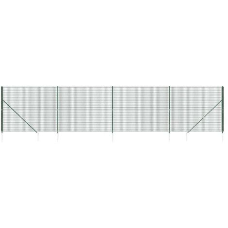 vidaXL Recinzione Metallica con Picchetti Ancoraggio Verde 2,2x10 m
