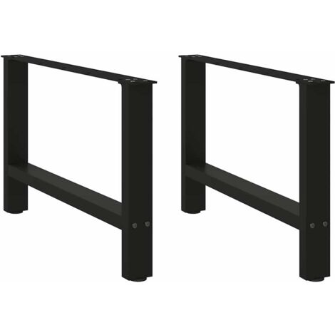 vidaXL Gambe per Tavolino da Caffè Nere 2 pz 70x(42-43) cm Acciaio