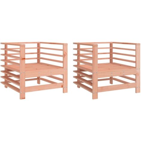 vidaXL Sedie da Giardino 2 pz in Legno Massello di Douglas
