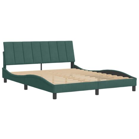 Giroletto senza Materasso Hanko Verde Scuro 160x200 cm in Velluto vidaXL (1/5)