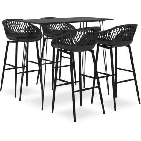 vidaXL Set da Bar 5 pz Nero