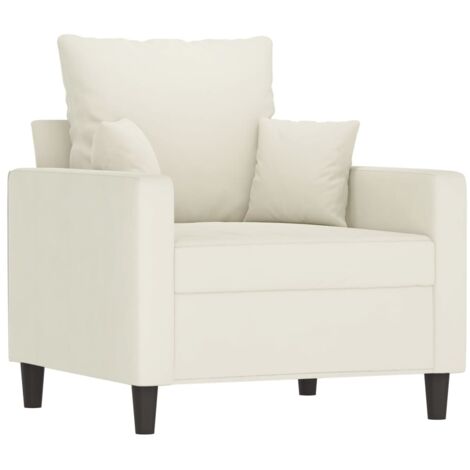 vidaXL Poltrona Crema 60 cm Velluto