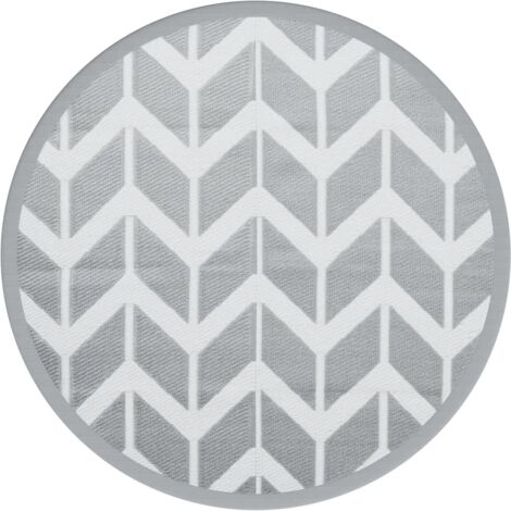 vidaXL Tappeto da Esterno ARAKIL Grigio Ø120 cm in PP