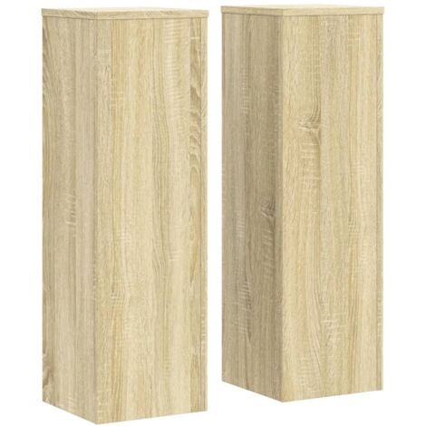 vidaXL Supporti per Piante 2 pz Rovere 25x25x80 cm in Multistrato