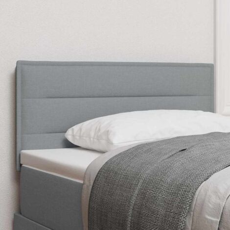 vidaXL Testiera con testiera Grigio chiaro 90 cm Tessuto