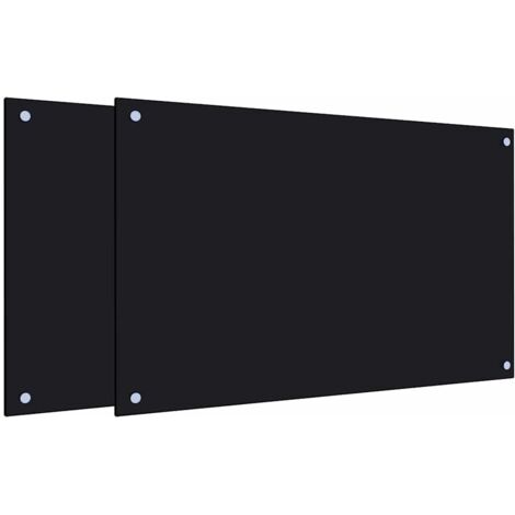 vidaXL Paraschizzi per Cucina 2 pz Neri 80x50 cm in Vetro Temperato