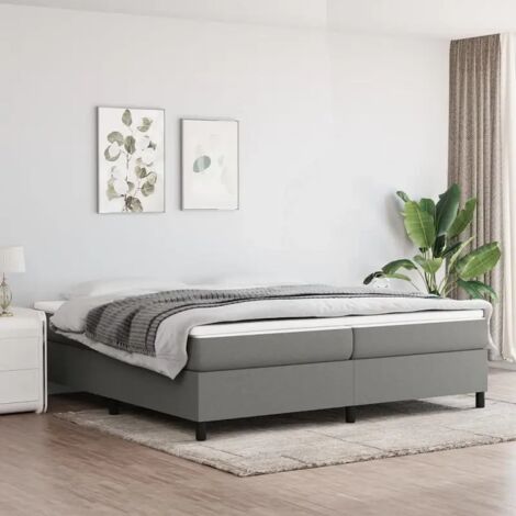 vidaXL Struttura Letto a Rete a Molle Grigio Scuro 200x200 cm Tessuto