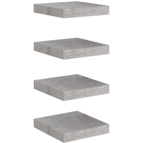 vidaXL Scaffali a Parete 4 pz Grigio Cemento 23x23,5x3,8 cm in MDF (1/5)