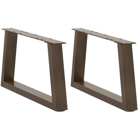 vidaXL Gambe per Tavolino da Caffè a Forma di V 2 pz Acciaio Naturale 60x(30-31,3) cm Acciaio