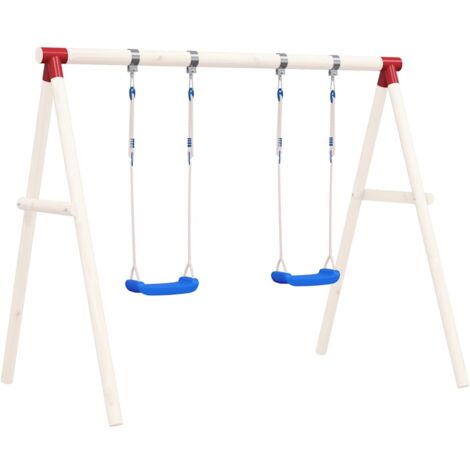 vidaXL Seggiolini per Altalena con Corde 2 pz Blu 38x16 cm Polietilene