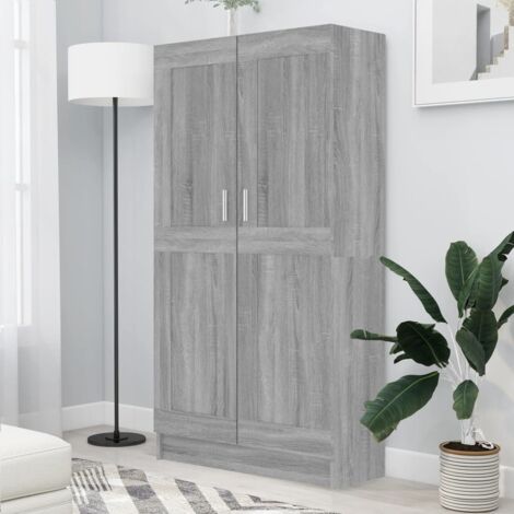 vidaXL Libreria Grigio Sonoma 82,5x30,5x150 cm in Legno Multistrato