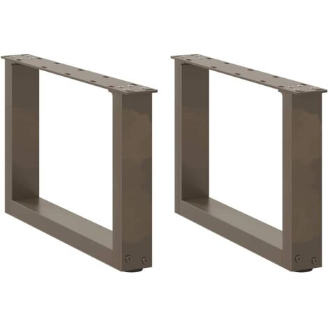 vidaXL Gambe per Tavolino da Caffè a Forma di U 2 pz Acciaio Naturale 50x(30-31) cm Acciaio