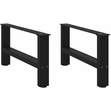 vidaXL Gambe per Tavolino da Caffè Nere 2 pz 70x(30-31) cm Acciaio