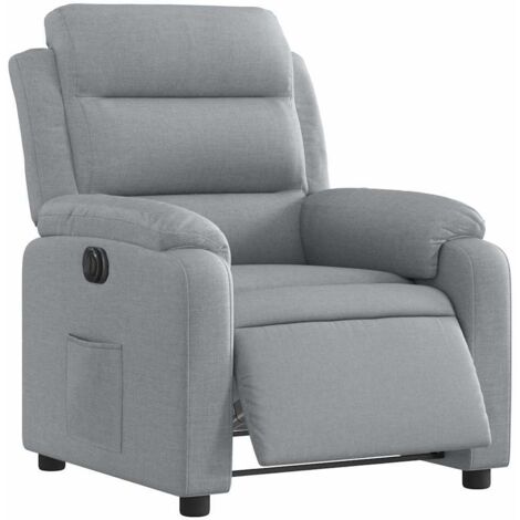 vidaXL Poltrona Elettrica Reclinabile Grigio Chiaro in Tessuto