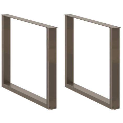 vidaXL Gambe per tavolo da pranzo a forma di U 3 pz in acciaio naturale 100x(72-73) cm