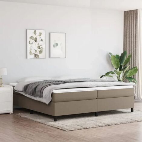 Struttura Letto a Rete a Molle Tortora 200x200 cm in Tessuto vidaXL