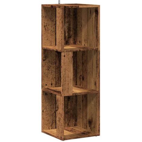 vidaXL Mobile Angolare Legno Antico 33x33x100 cm Legno Multistrato