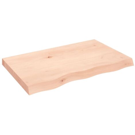 vidaXL Ripiano a Parete 80x50x(2-6) cm Massello Rovere Non Trattato