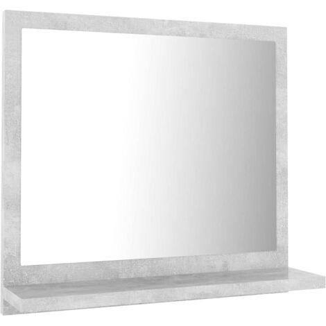 vidaXL Specchio da Bagno Grigio Cemento 40x10,5x37cm Legno Multistrato