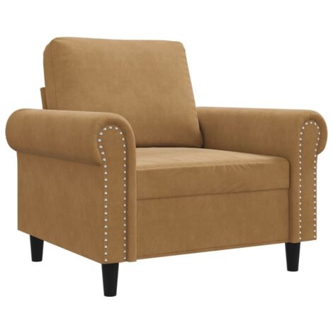 vidaXL Poltrona Marrone 60 cm Velluto (1/5)