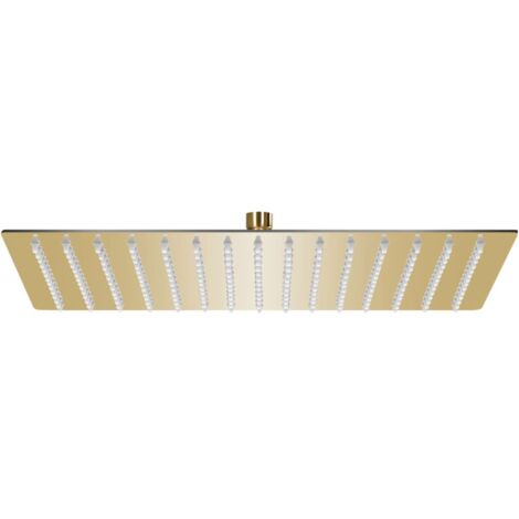 vidaXL Testa Doccia a Pioggia Acciaio Inox 40x30 cm Rettangolare Oro