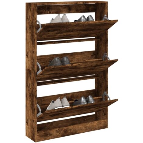 vidaXL Scarpiera Rovere Fumo 80x21x125,5 cm in Legno Multistrato