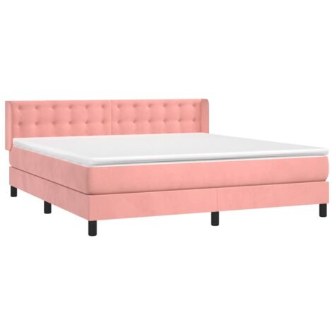 Giroletto a Molle con Materasso Rosa 180x200 cm in Velluto vidaXL (1/5)