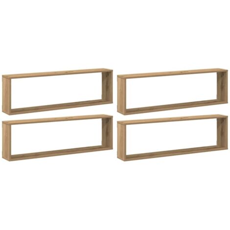 vidaXL Mensole Parete a Cubo 4 pz Artigianale 100x15x30 cm Truciolato