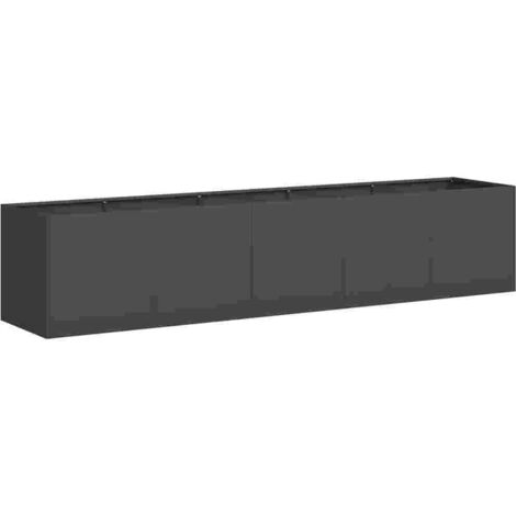 vidaXL Fioriera Nera 200x40x40 cm Acciaio Laminato a Freddo