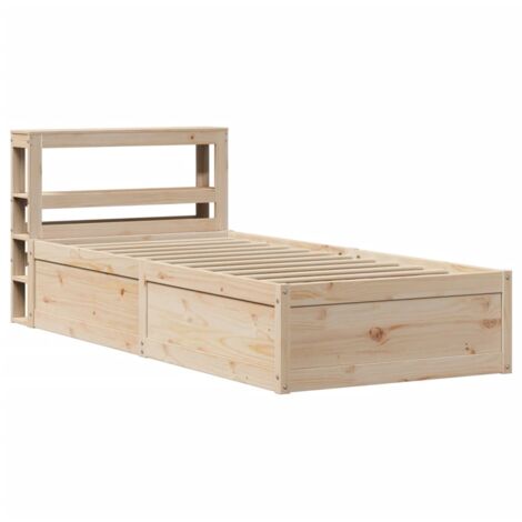 vidaXL Giroletto con Testiera 90x190 cm in Legno Massello di Pino (1/5)