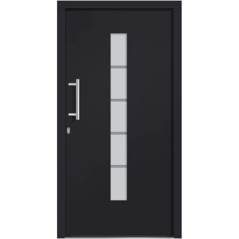 vidaXL Porta d'Ingresso in Alluminio e PVC Antracite 110x210 cm