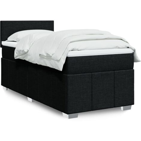 vidaXL Giroletto a Molle con Materasso Nero 80x200 cm inTessuto (1/5)
