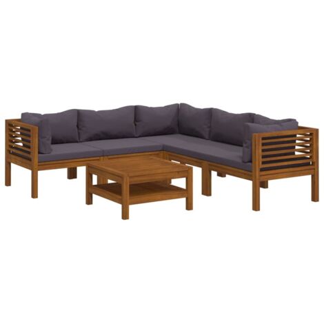 vidaXL Set Divani da Giardino 6 pz con Cuscini in Massello di Acacia