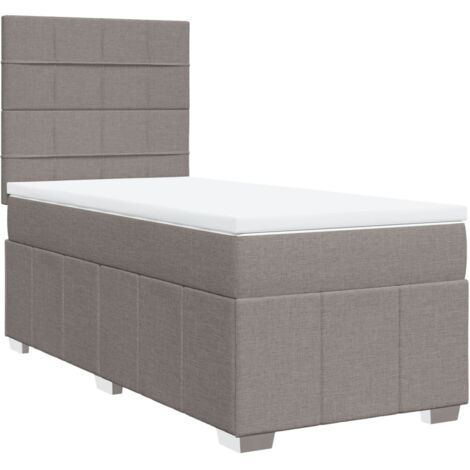 vidaXL Giroletto a Molle con Materasso Tortora 80x200 cm inTessuto