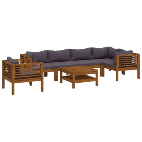 vidaXL Set Divani da Giardino 7 pz con Cuscini in Massello di Acacia