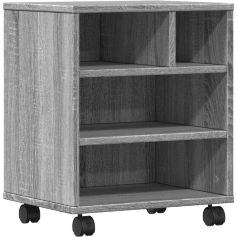 vidaXL Supporto per Stampante con Ruote Grigio Sonoma 41x32x48 cm