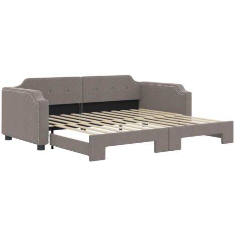 vidaXL Divano Letto con Letto Estraibile Tortora 90x200 cm in Tessuto