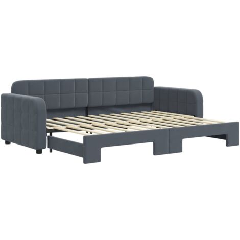 vidaXL Divano Letto con Letto Estraibile Grigio Scuro 80x200cm Velluto