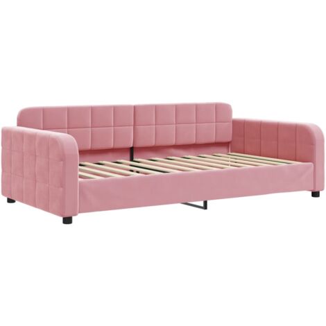 vidaXL Letto da Giorno Rosa 100x200 cm in Velluto