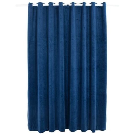 vidaXL Tenda Oscurante Anelli in Metallo Velluto Blu Scuro 290x245 cm (1/5)