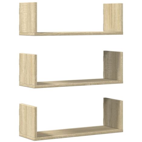 vidaXL Mensole Parete 2pz Rovere Sonoma 58x18x18 cm in Truciolato