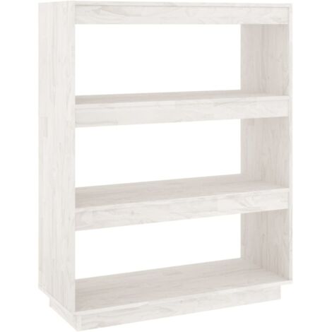 vidaXL Libreria/Divisorio Bianco 80x35x103 cm Legno Massello di Pino