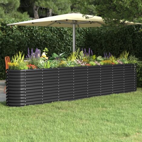 vidaXL Letto da Giardino in Acciaio Zincato 332x40x68 cm Antracite