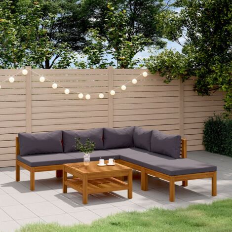 vidaXL Set Divani da Giardino 6 pz con Cuscini in Massello di Acacia